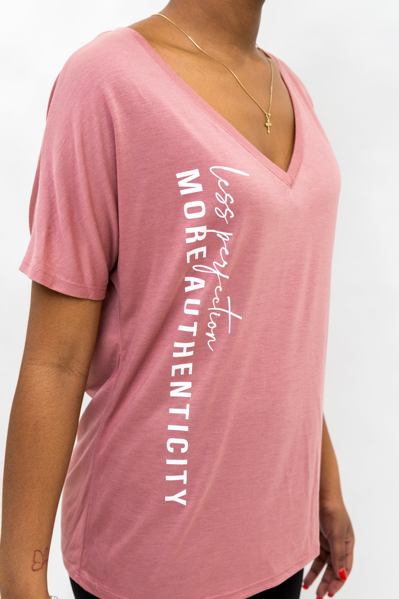 Less Perfection Ladies' Slouchy V-Neck Tee – Akpesiri